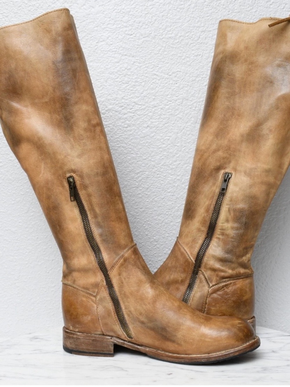 BED STU Women’s Classic Tall Leather Equestrian Riding Boots Camel Brown 9.5 - Picture 3 of 8